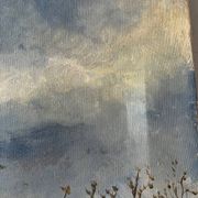 Paysage de printemps avec arbre, signé