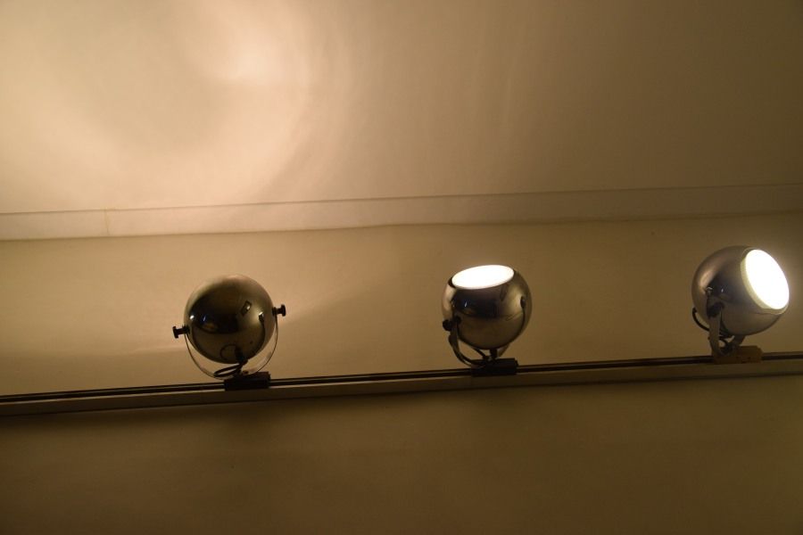 Lamp - floor lamp chandelier Rampe eye ball vintage 70s design