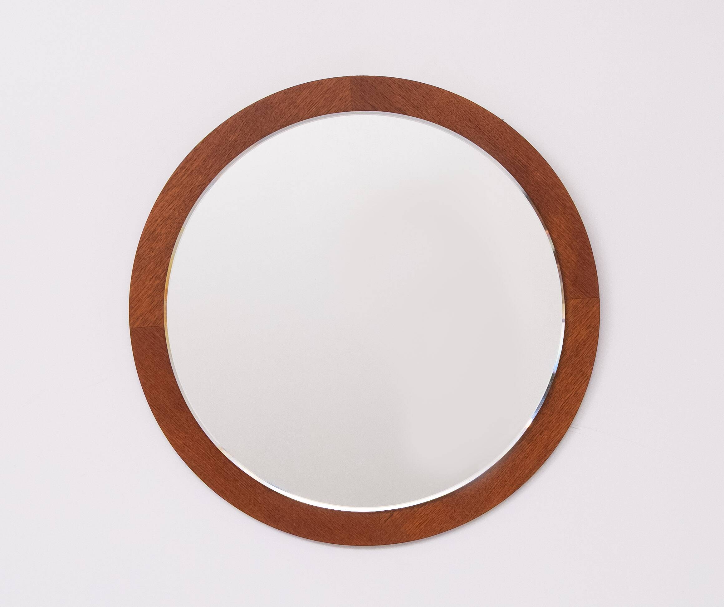 Round Teak wall Mirror 1960s Holland