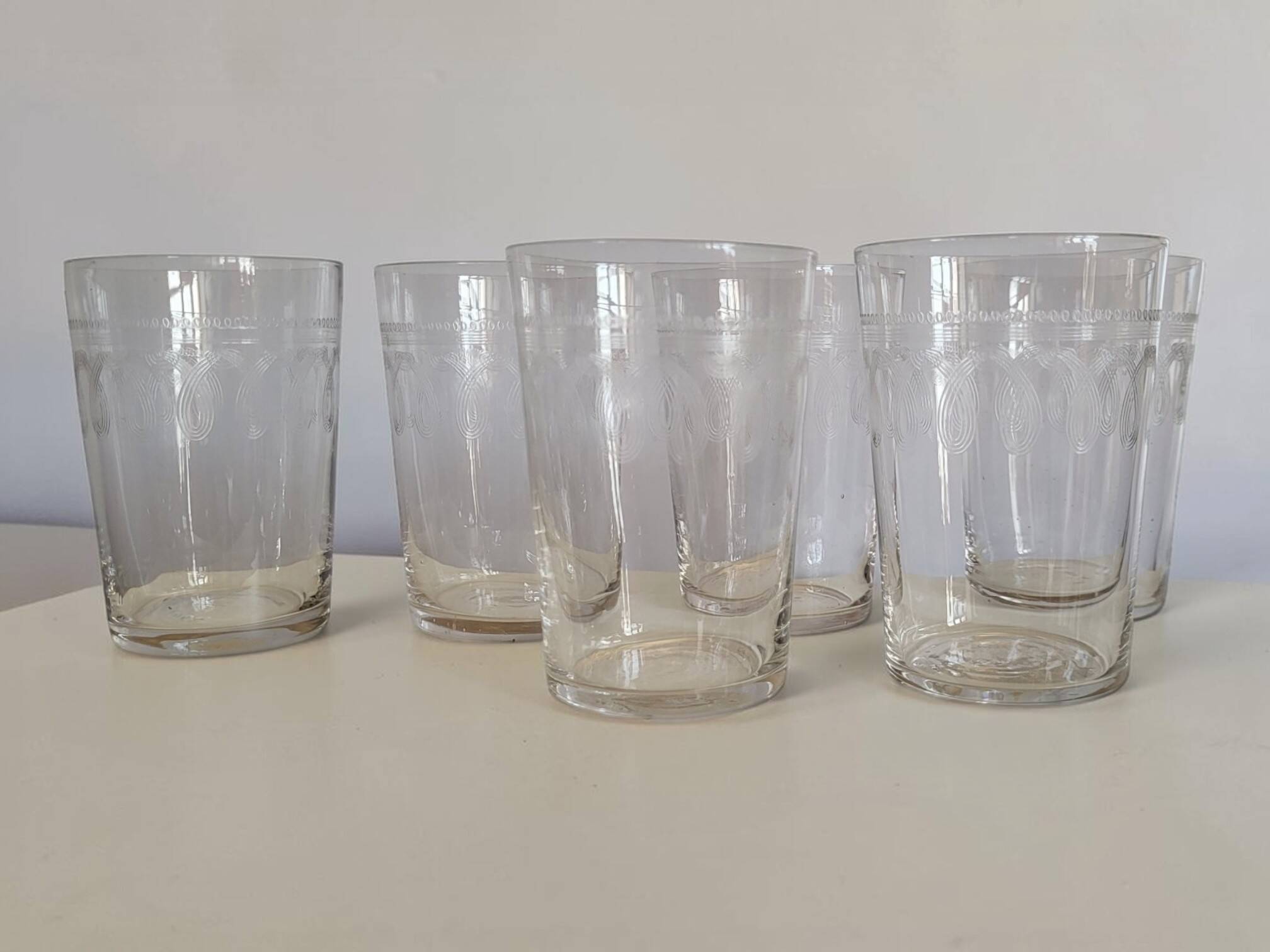 6 water tumblers