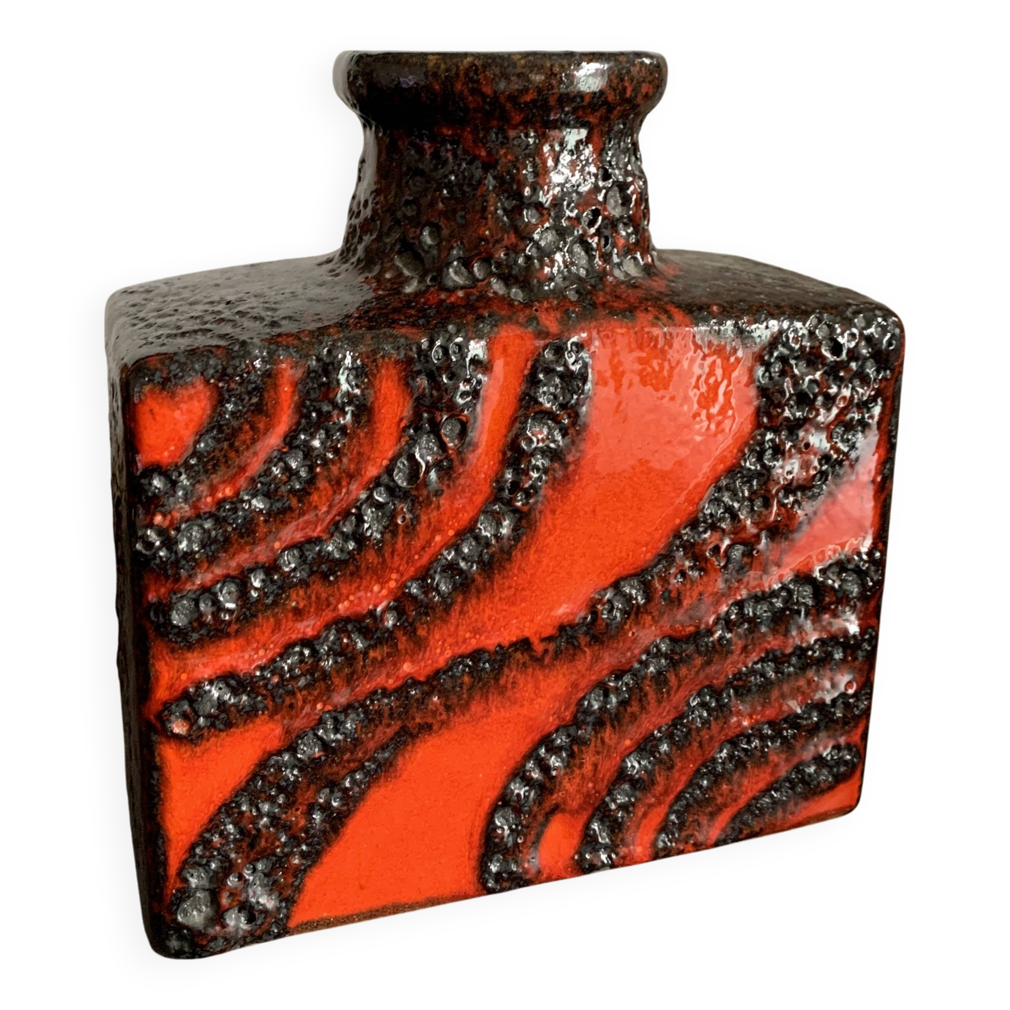 Pottery Vase Fat Lava West Germany , 1970s