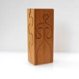 Puzzle in wood sculpture by Gunnar Kanevad for Gamla Linköping, Sweden, 1962.