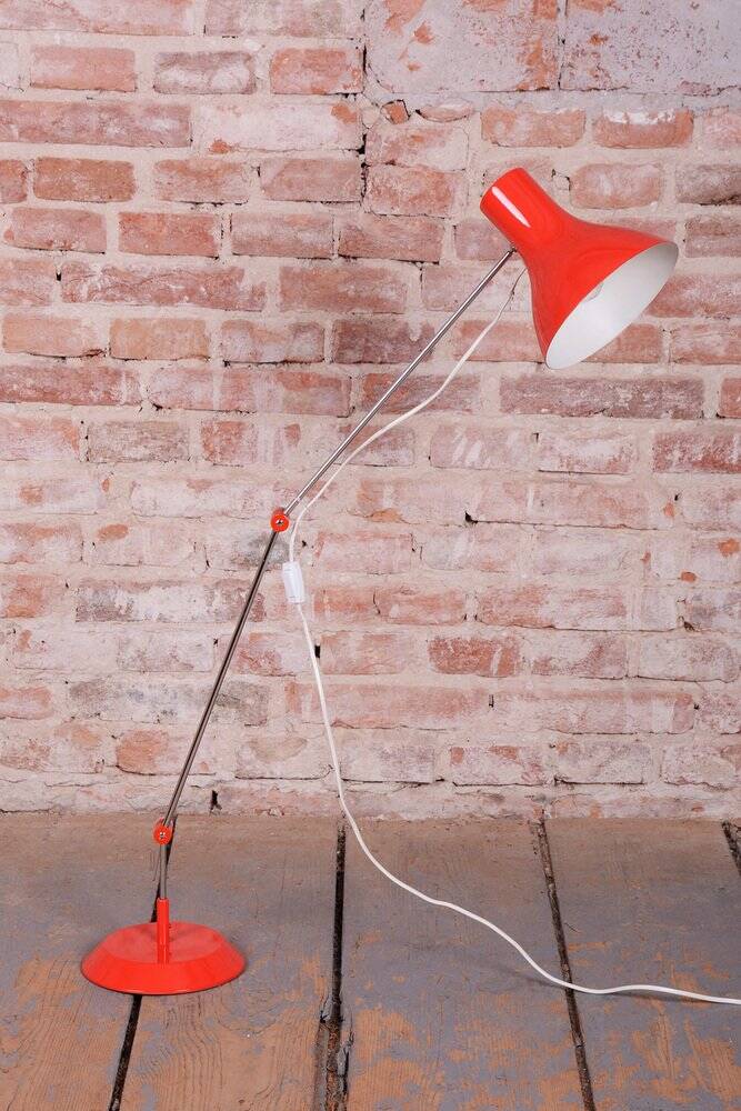 Mid-century chrome floor lamp by j. hůrka for napako, czech, 1950s
