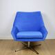 Vintage swivel armchair from DDR blue cornflower velvet from the Jade series