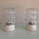 Pair of cylindrical structured glass ceiling lights / vintage 60s-70s