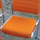 Set of 6 designer chairs from the 70s orange fabrics and chrome tubes