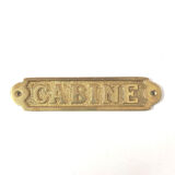Brass cabin door plate