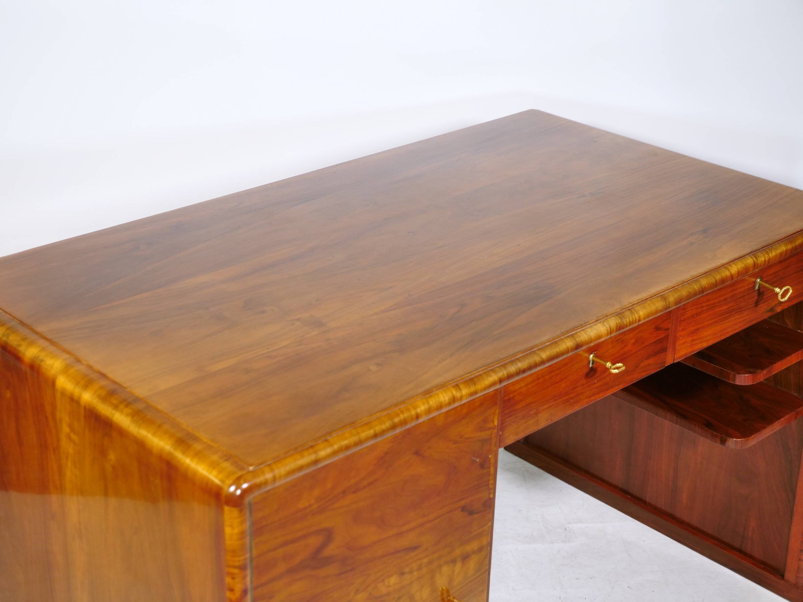 Art Deco Walnut Desk, 1920s