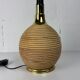 Large midcentury pencil reed rattan bamboo and brass table lamp Italy 1970s
