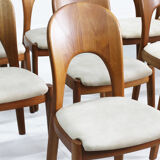 Vintage Danish dining chairs by Niels Koefoed solid teak, set of 10