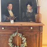 Duo portraits of a young couple painting on oil
