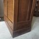 Antique 1950s double sliding door filing cabinet with curtains