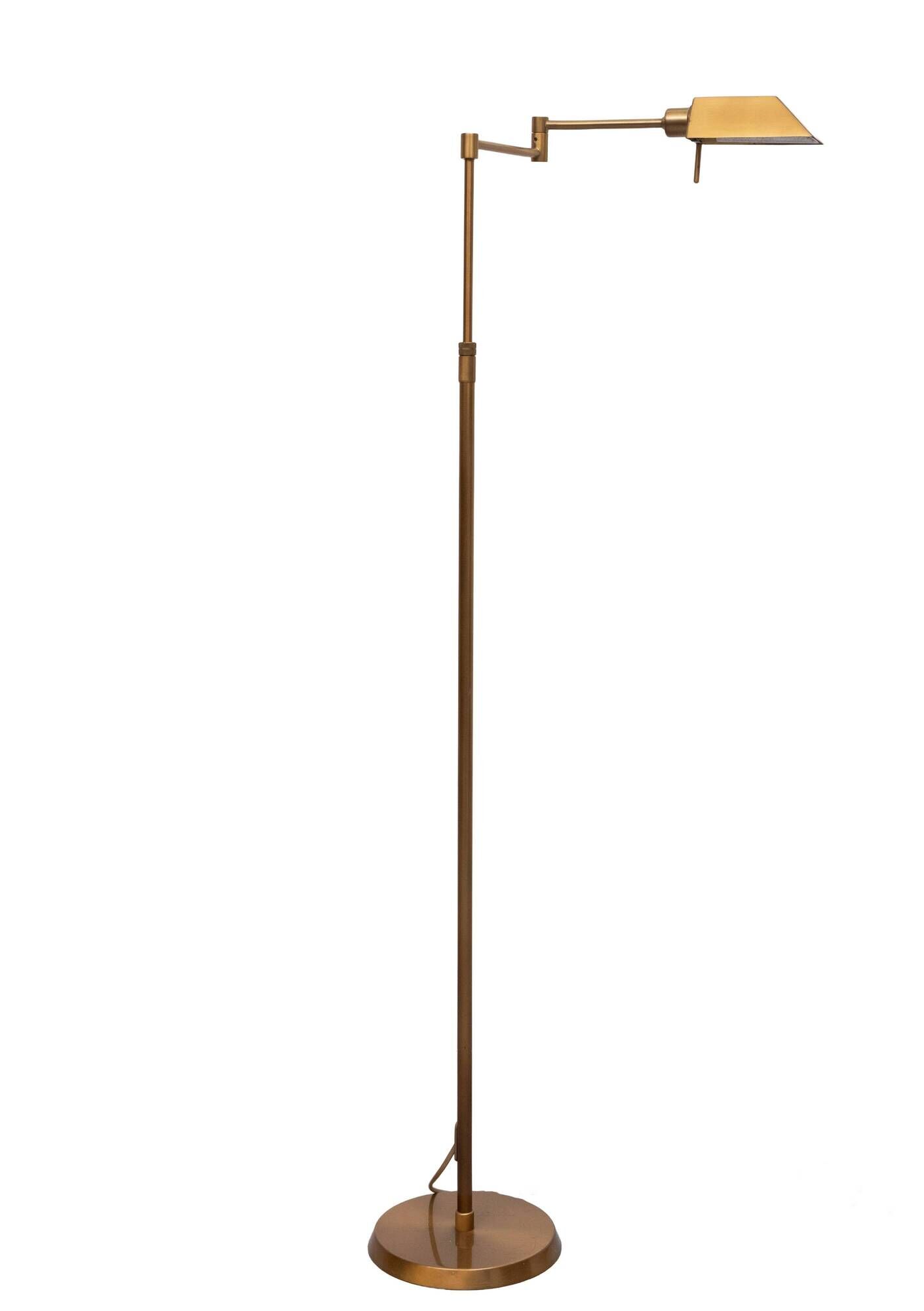Holtkotter Bronze color swing arm floor lamp Germany 1980s