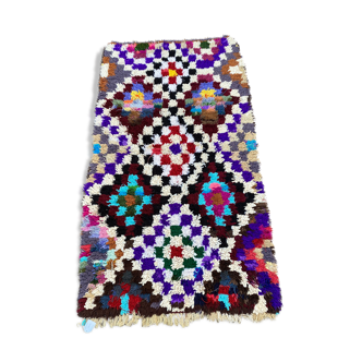 Azilal vintage wool and handmade cotton rug 90x160 cm
