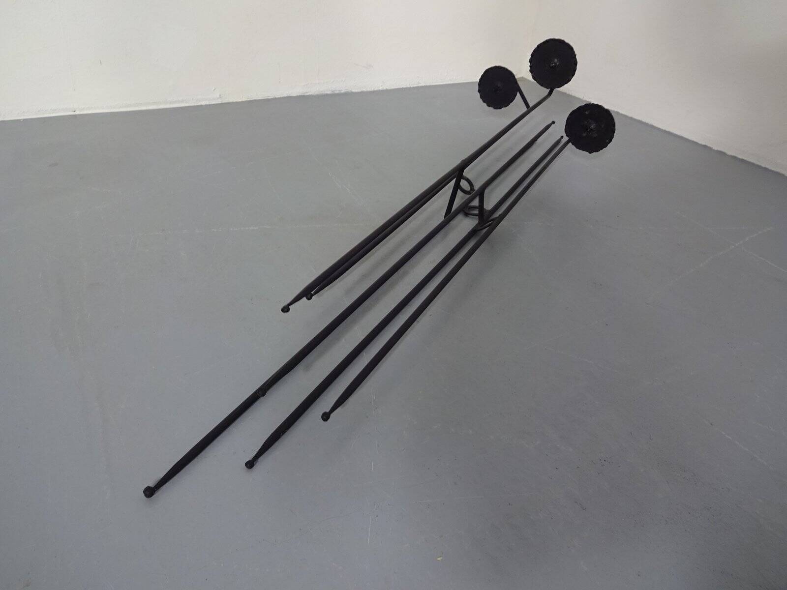 Brutalist German Iron Wall Candleholder, 1960s