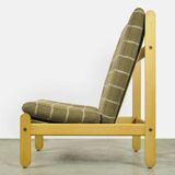 🟡 Vintage oak lounge chair with wool upholstery / Denmark 1960s