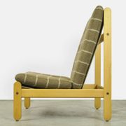 🟡 Vintage oak lounge chair with wool upholstery / Denmark 1960s