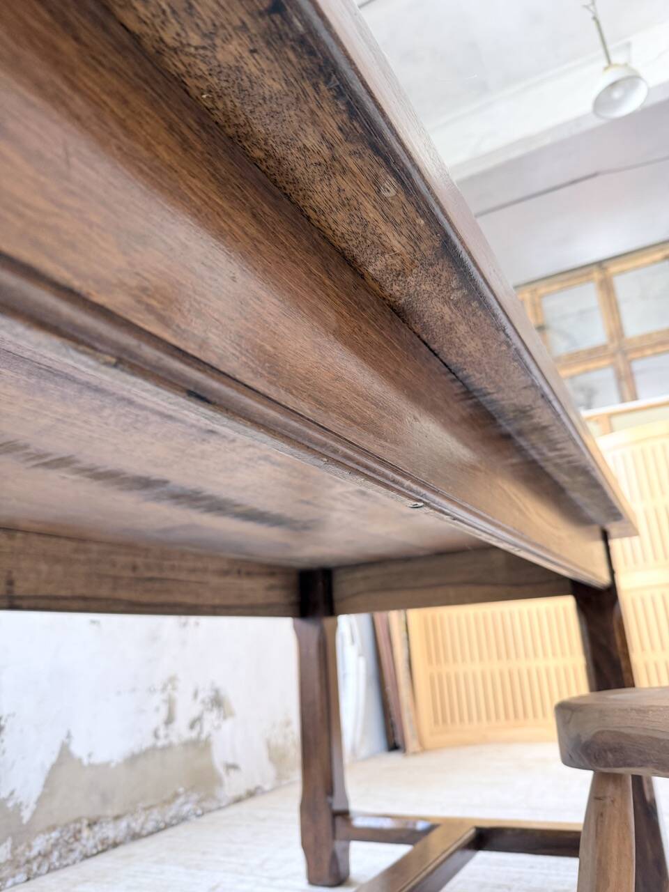 Table de ferme campagne noyer massif XL 250cm