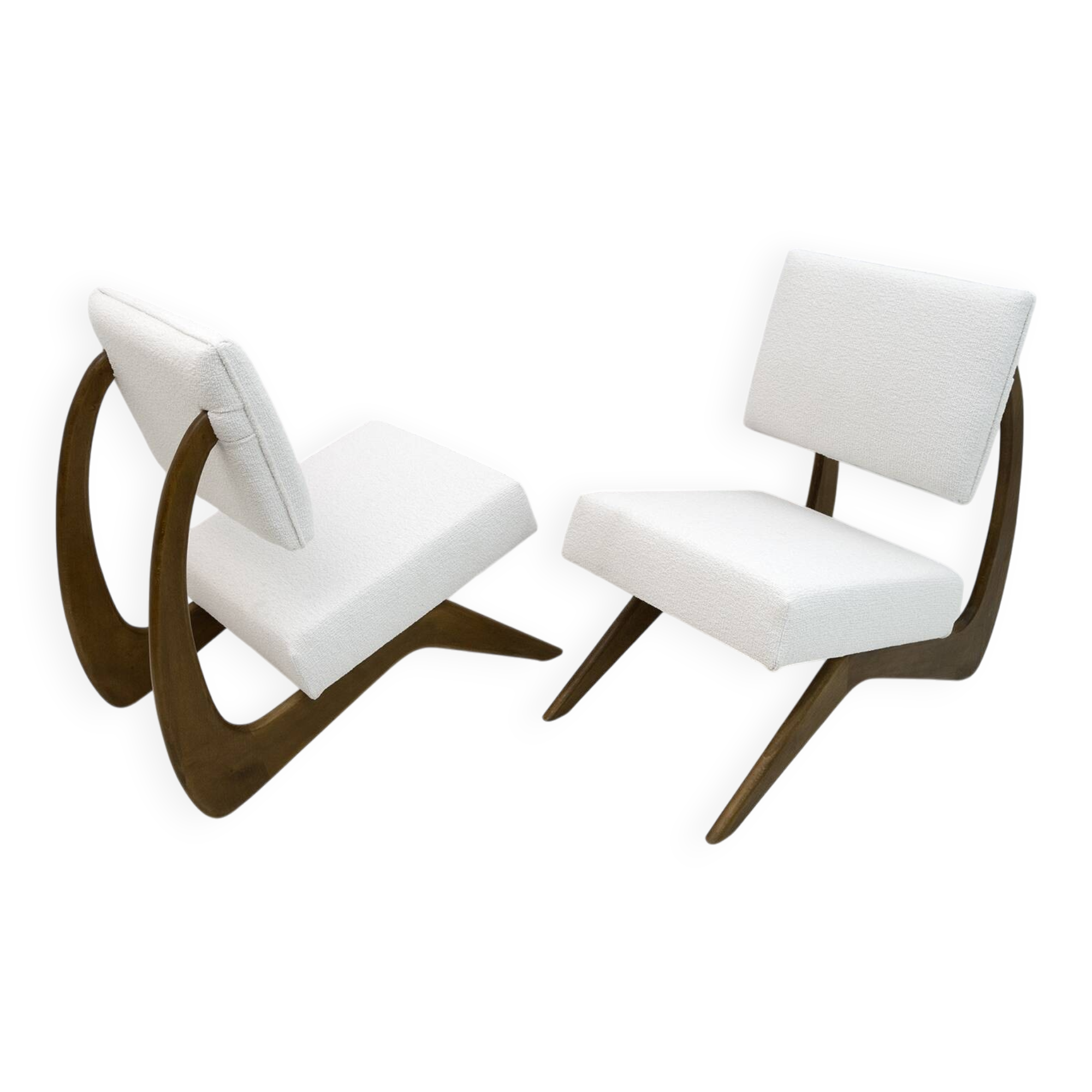 Pair of Adrian Pearsall Midcentury Walnut Lounge Chairs for Craft Associate