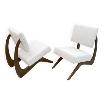 Pair of Adrian Pearsall Midcentury Walnut Lounge Chairs for Craft Associate