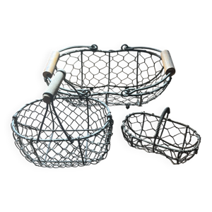 3 petits paniers à coquillages