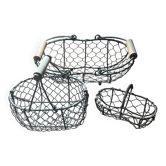 3 small shell baskets