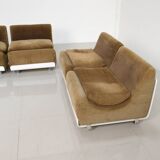 Set of 4 "Orbis" velvet armchairs by Luigi Colani for Colani