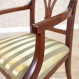 Set of Armchairs in Classicizing Forms in Striped Upholstery, 1990s