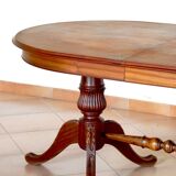 Empire style extendable dining table in solid exotic wood and mahogany veneer