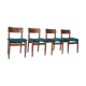 Scandinavian teak and duck blue chairs