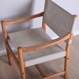 Fauteuil en toile et chêne de Ditte & Adrian Heath, années 1960