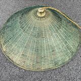 Suspension in green braided rattan