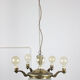 Lustre vintage en laiton et verre, années 40