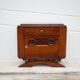 Art Deco bedside table, wood and marble deco nightstand, end of sofa, art deco