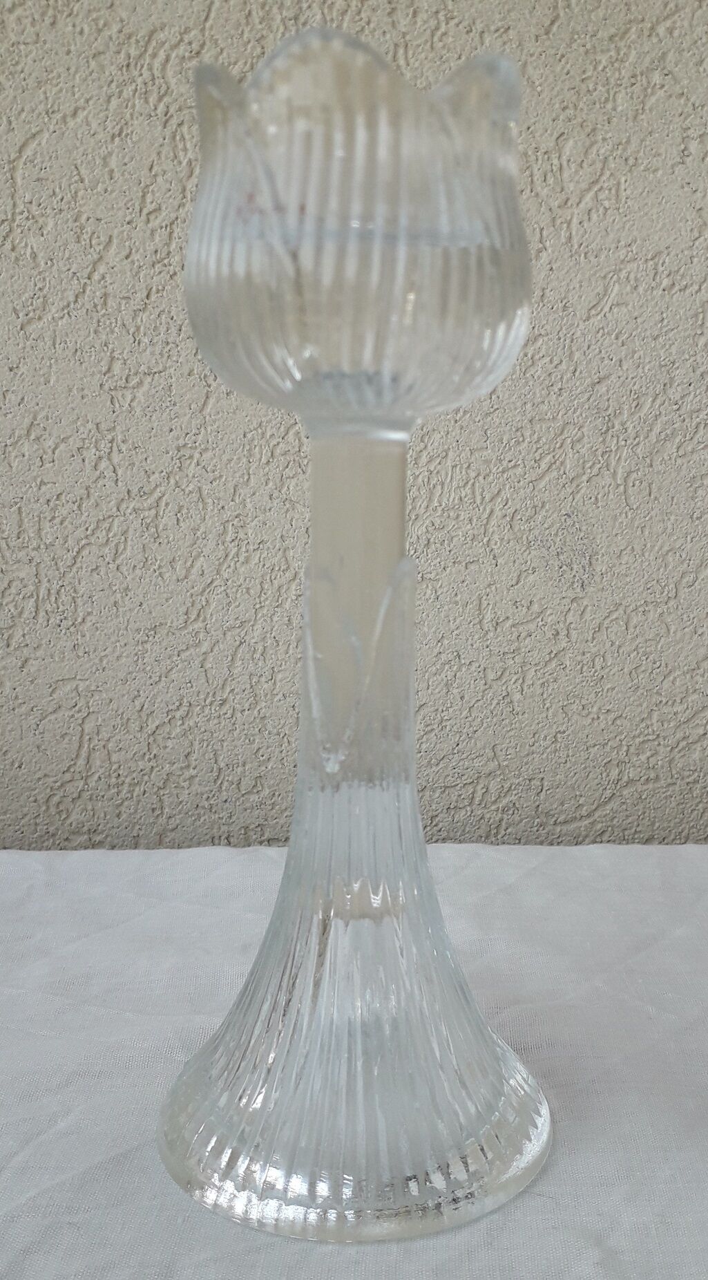 Pair of glass candlesticks
