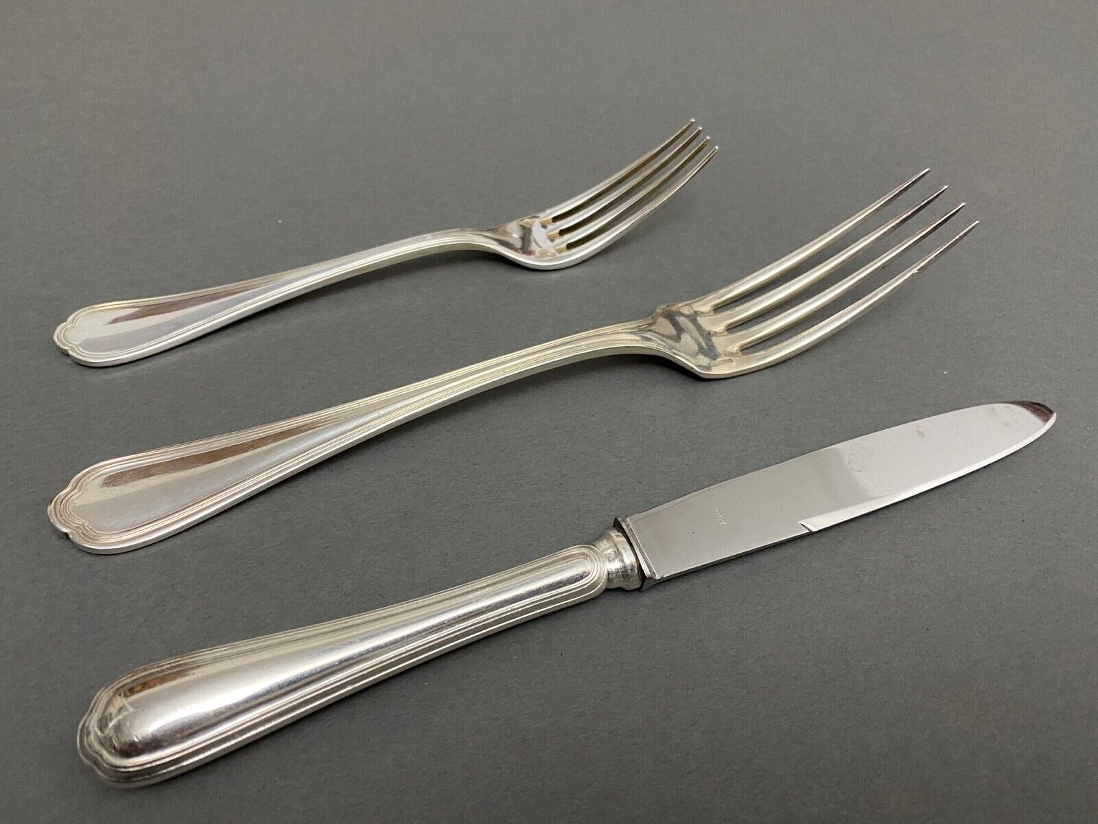 6 Couverts à Poisson Métal Argenté Style Contours Orfèvre Christofle Modèle Spatours Vintage French Silver-plated 12p Fish Cutlery Set