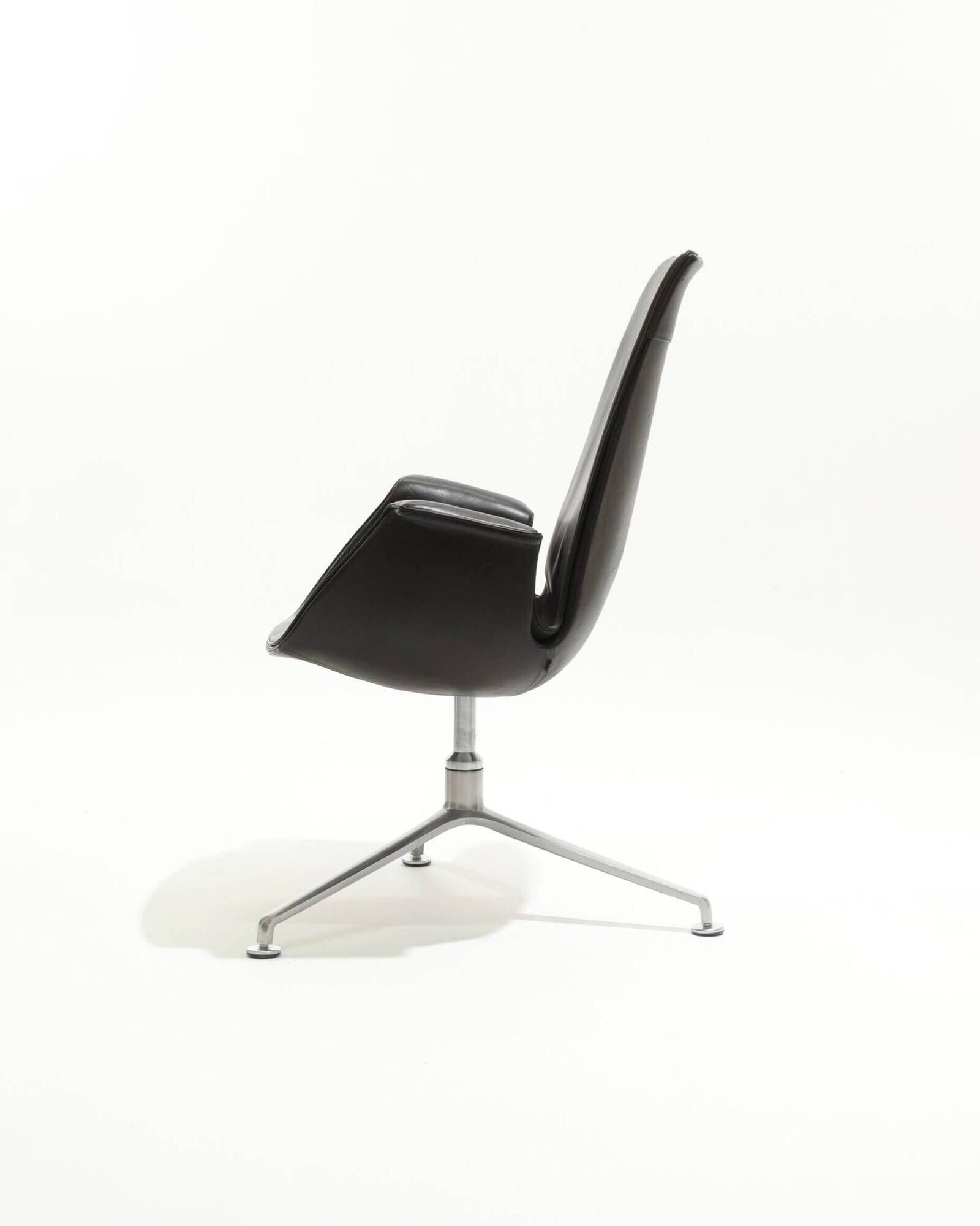 Fauteuil en cuir fk 6725, knoll, fabricius & kastholmon, 1960s