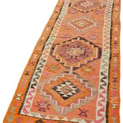 Tapis kilim vintage Herki tissé à la main en Turquie 103 cm x 351 cm