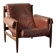 Fauteuil Amiral d'Eric Merthen, en cuir et palissandre