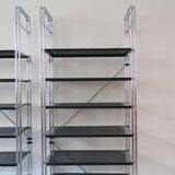 90s chrome metal bookcase shelf