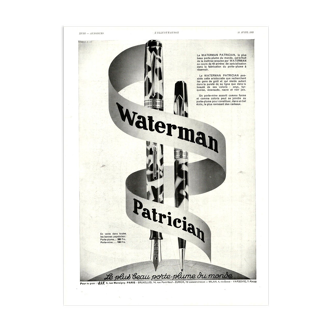 Affiche vintage années 30 Stylo Jif Waterman