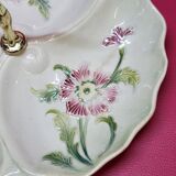 Old Serving Dish With 3 Compartments In Barbotine 1900