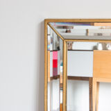 Bevelled golden mirror 115x86cm