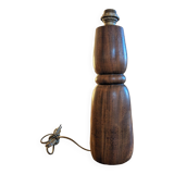 Vintage solid wood lamp base - brutalist design