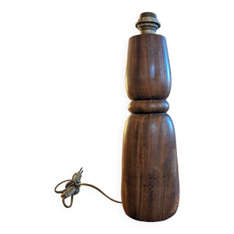 Vintage solid wood lamp base - brutalist design