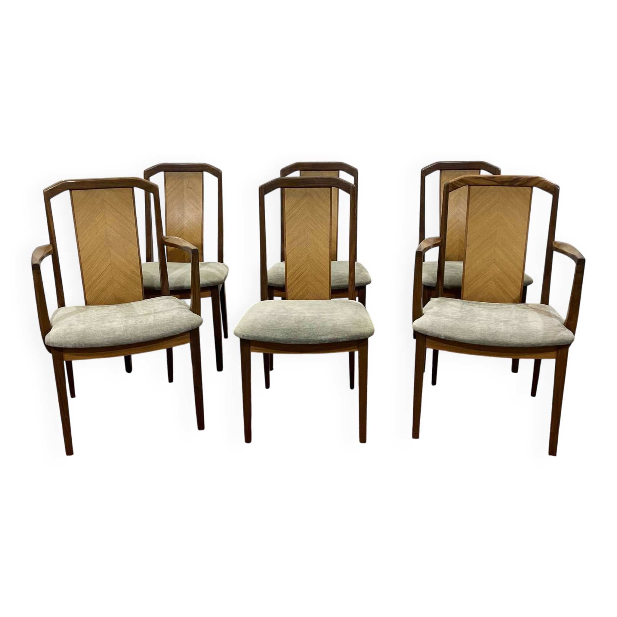 Set of 4 chairs and 2 armchairs by GPlan in teak from the 1970s