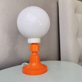 Retro table lamp of the 70s white orange