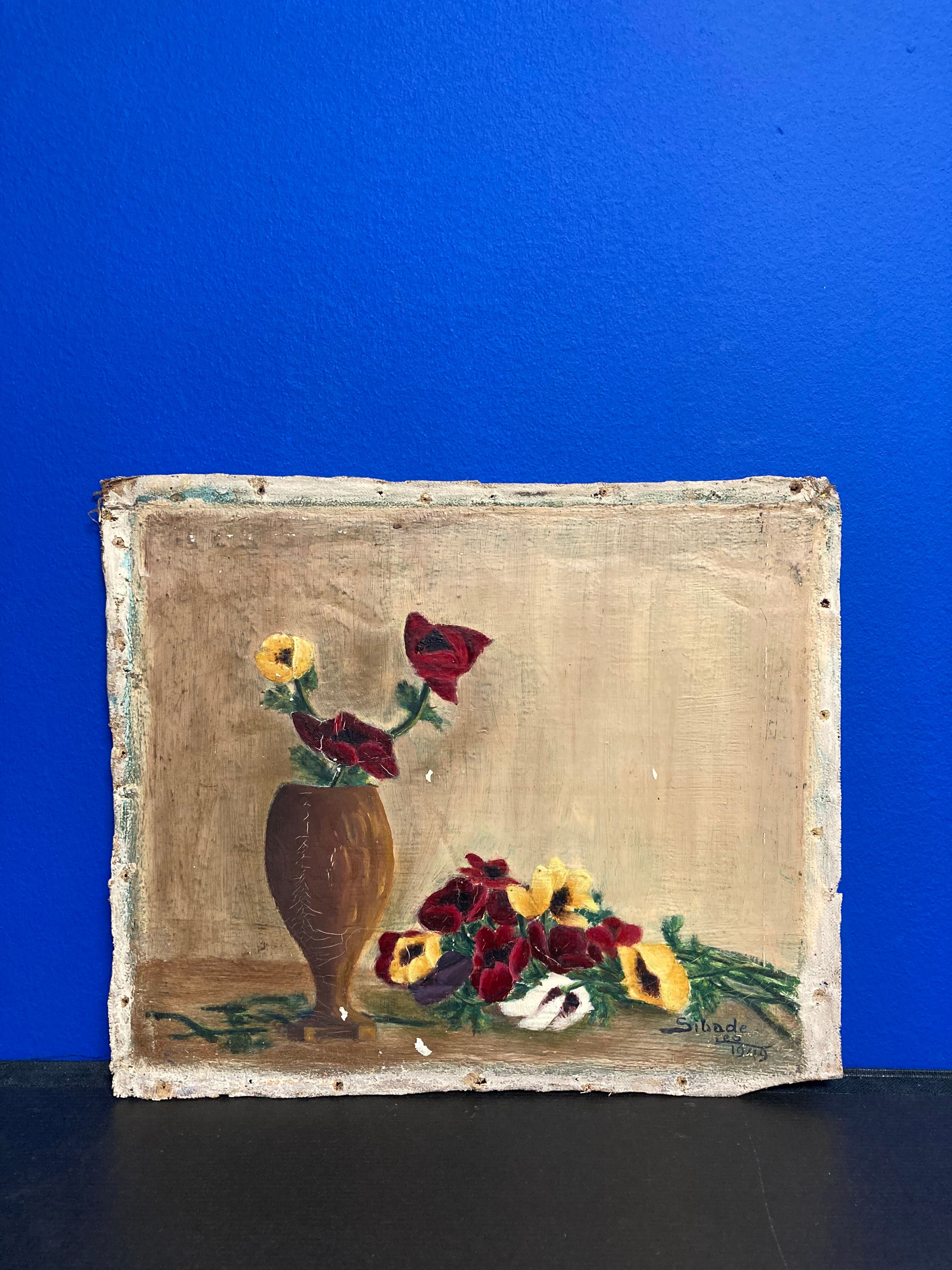 Oil on ancient canvas