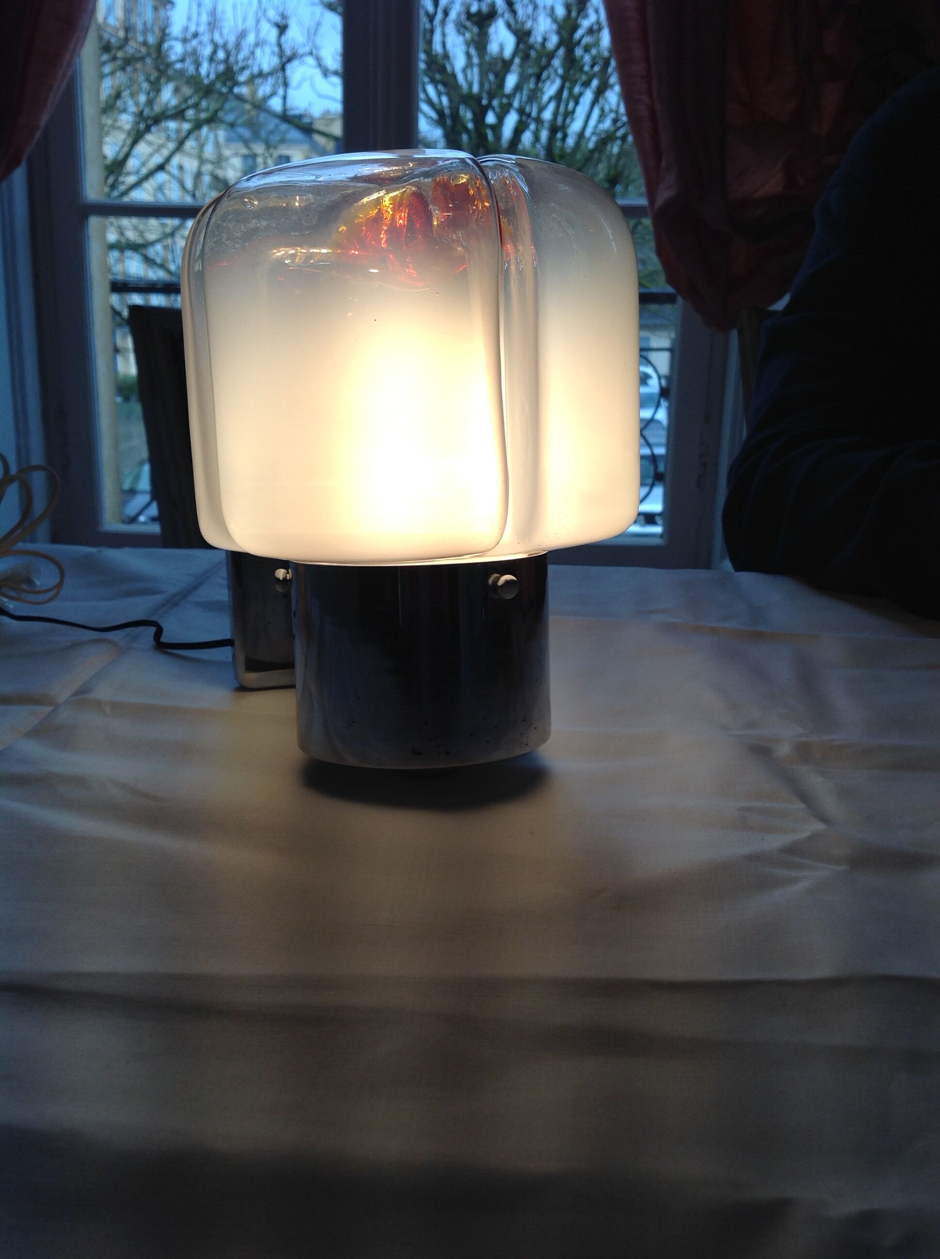 Chrome wall light with globe in Murano, year 70