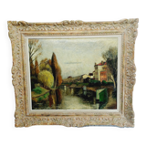 L Neillot - Oil on canvas “The Seine at Meudon”